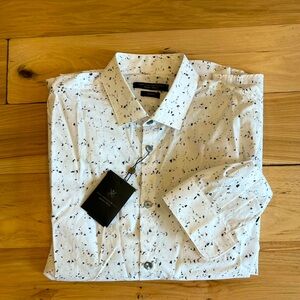 Men’s John Varvatos USA White Signature Tailored Button Down Shirt 16R NWT
